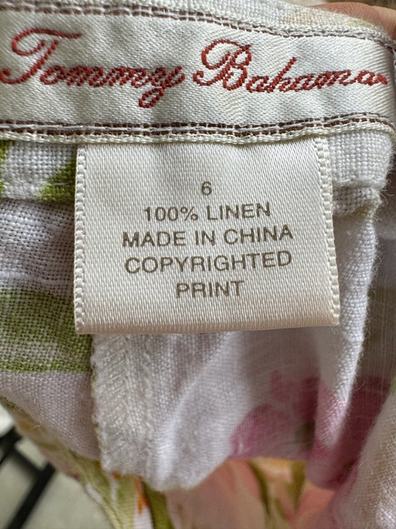 Tommy Bahama Floral Linen Pants-Size 6 - Picture 6 of 8